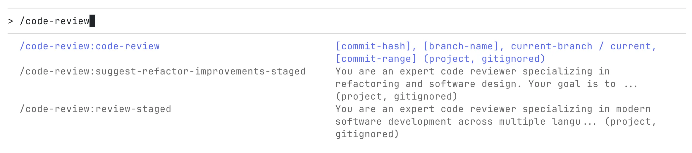 Custom slash commands